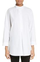 Women's T By Alexander Wang Mandarin Collar Cotton Poplin Tunic