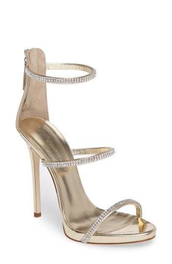 Women's Giuseppe Zanotti Coline Crystal Sandal .5 M - Metallic