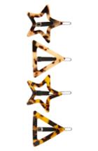 Tasha 4-pack Tortoiseshell Hair Clips, Size - Brown