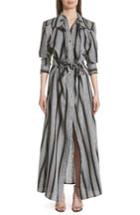 Women's Y/project Long Stripe Linen Shirtdress - Grey
