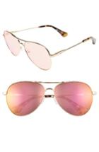 Women's Sonix Lodi 61mm Mirrored Aviator Sunglasses - Gold Wire/ Pink Mirror