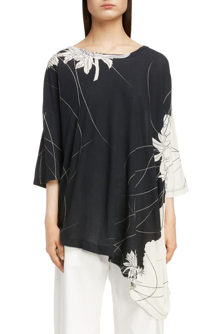 Women's Y's By Yohji Yamamoto Unbalance Top - Black