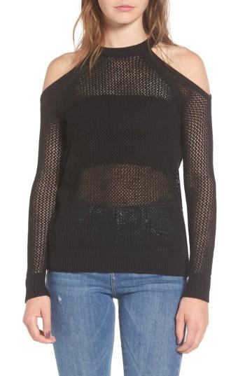 Women's Astr The Label Janet Cold Shoulder Sweater - Black