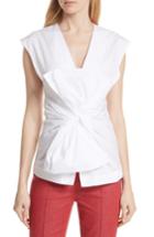 Women's Dvf Sculptured Bow Front Blouse - White