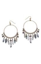 Women's Nakamol Design Raw Crystal & Cultured Pearl Hoop Earrings