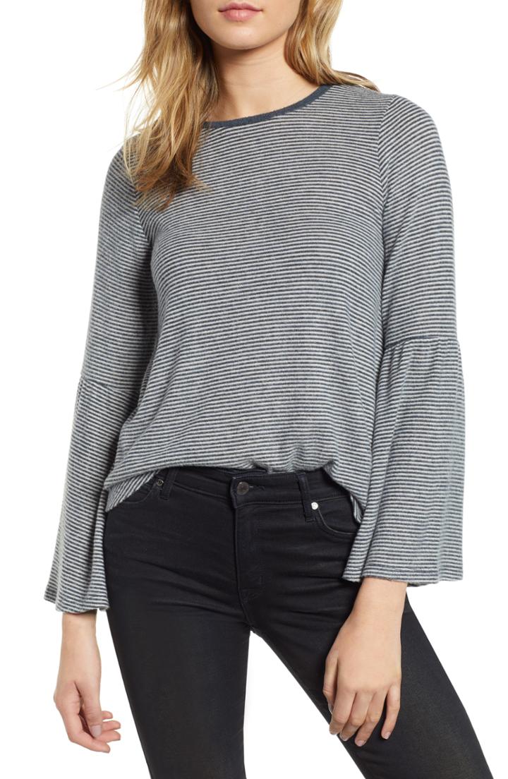 Women's Lucky Brand Stripe Bell Sleeve Top