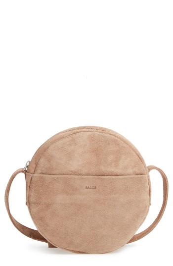 Baggu Pebbled Leather Crossbody Bag - Beige