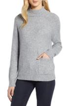 Women's Halogen Mock Neck Pocket Sweater - Grey