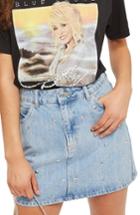 Women's Topshop Moto Star Studded High Waist Skirt Us (fits Like 0) - Blue