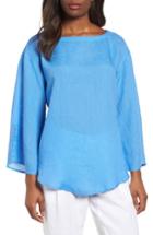 Women's Eileen Fisher Woven Organic Linen Top, Size - Blue