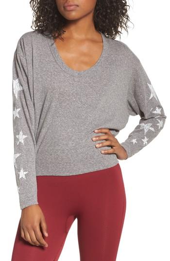 Women's Free People Melrose Star Graphic Top - Grey