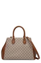 Gucci Large Top Handle Gg Supreme Canvas & Leather Bag -