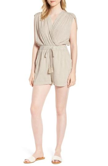 Women's Lucky Brand Stripe Romper - Ivory