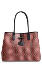 Longchamp Roseau Dandy Leather Tote - Red