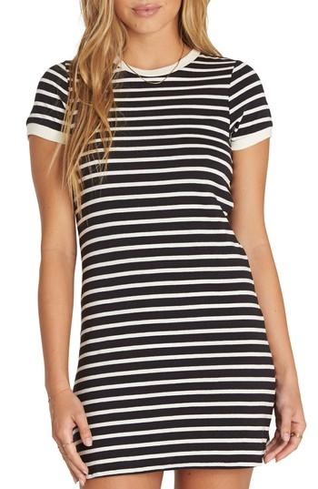 Women's Billabong Go Around Stripe T-shirt Dress - Black