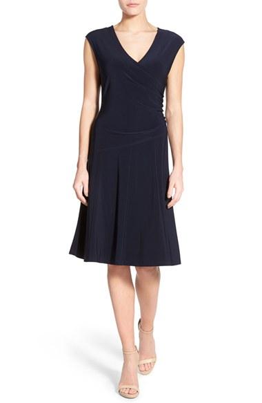 Women's Nic+zoe Matte Jersey Faux Wrap Fit & Flare Dress