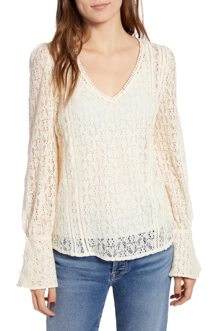 Women's Hinge Allover Lace Top - Ivory