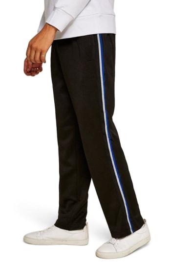 Men's Topman Classic Tricot Taped Jogger Pants - Black