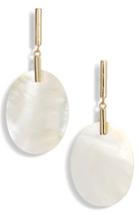 Women's Argento Vivo Oval Mother-of-pearl Drop Earrings