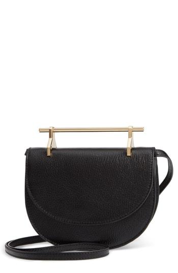 M2malletier Half Moon Lux Calfskin Leather Crossbody Bag - Black