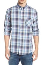 Men's Ben Sherman Trim Fit Plaid Sport Shirt - Blue