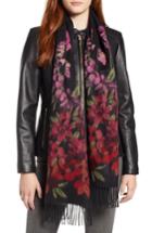 Women's Echo Floral Jacquard Scarf, Size - Black