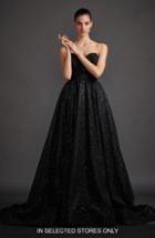 Women's Lazaro Veronica Shimmer Strapless Ballgown, Size In Store Only - Black