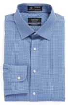 Men's Nordsrom Men's Shop Smartcare(tm) Extra Trim Fit Check Dress Shirt 32/33 - Blue