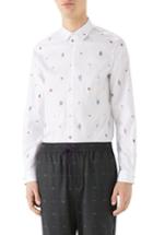 Men's Gucci Iconic Elements Fil Coupe Sport Shirt - White