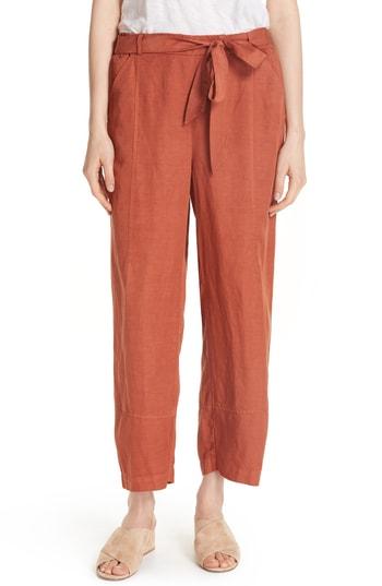 Women's Eileen Fisher Lantern Twill Ankle Pants, Size - Orange