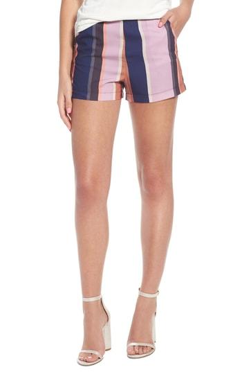 Women's 4si3nna Stripe High Waist Shorts - Blue
