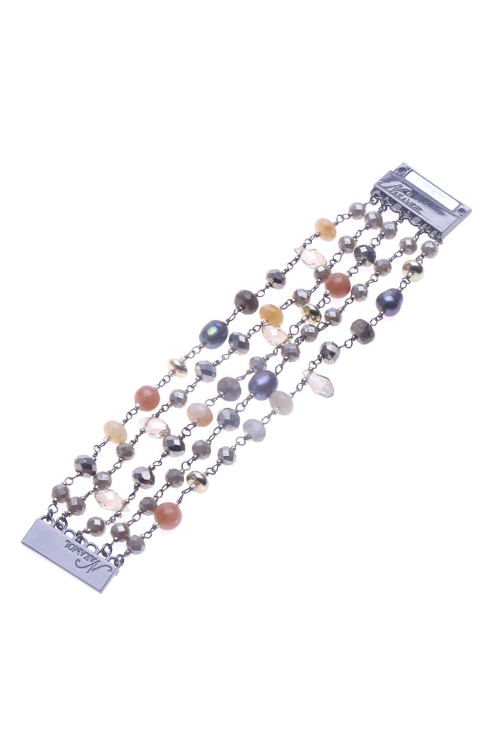 Women's Nakamol Design Crystal & Pyrite Magnetic Bracelet