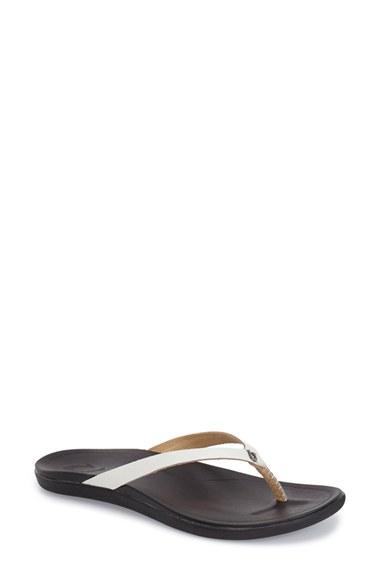 Women's Olukai 'ho Opio' Leather Flip Flop