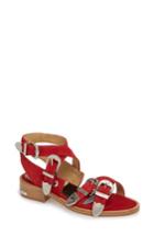 Women's Toga Pulla Western Suede Strappy Sandal Us / 36eu - Red
