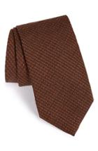 Men's David Donahue Solid Silk Tie, Size - Orange