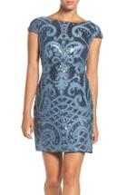 Women's Adrianna Papell Sequin Lace Sheath Dress - Blue