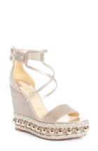 Women's Christian Louboutin Cataclou Espadrille Wedge Sandal Us / 38eu - Beige