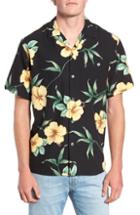 Men's Tori Richard Sultry Hib Regular Fit Silk Blend Camp Shirt - Black