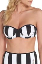 Women's Ted Baker London Monochrome Stripe Underwire Bikini Top C/d - Black