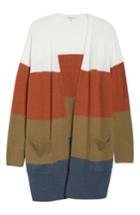 Women's Madewell Kent Colorblock Long Cardigan - Grey