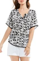 Women's Two By Vince Camuto Geo Daydream Tassel Blouse - Black