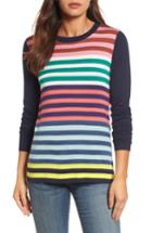 Petite Women's Halogen Colorblock Stripe Sweater, Size P - Coral