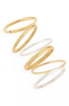 Women's Madewell Set Of 6 Delicate Stacking Rings