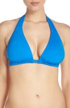 Women's Becca Color Code Halter Bikini Top, Size D - Blue