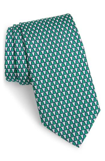 Men's Vineyard Vines Geo Trees Silk Tie, Size - Blue