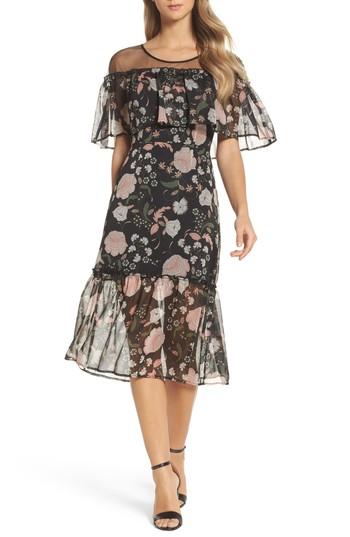 Women's Bb Dakota Rella Ruffle Midi Dress - Black
