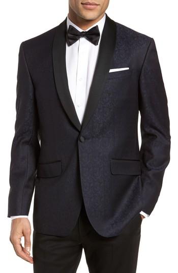 Men's Ted Baker London Josh Trim Fit Wool Dinner Jacket R - Blue