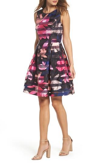 Women's Vince Camuto Shadow Stripe Fit & Flare Dress - Blue
