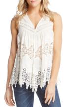 Women's Karen Kane Embroidered Cotton Blouse - Ivory