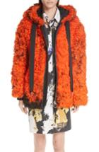 Women's Marques'almeida Genuine Shearling Hooded Coat - Orange